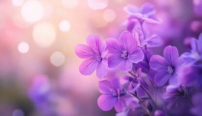 Delicate purple flowers in soft light
