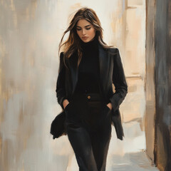 fashion model posing in the city