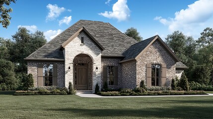 Obraz premium Realistic Close Up of a Contemporary Home's Stunning Front Exterior