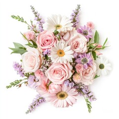 Pastel flowers in a bouquet