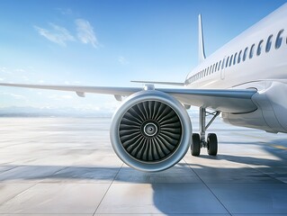 the engine of the airplane