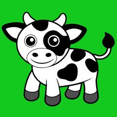 Vector illustration of cartoon cow