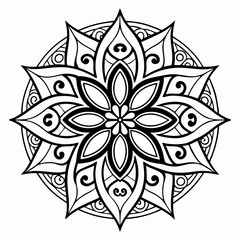 Obraz premium black and white floral ornament