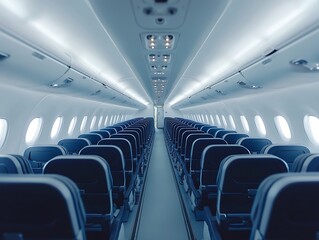Fototapeta premium empty seats in an airplane