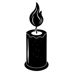 burning candle vector illustration