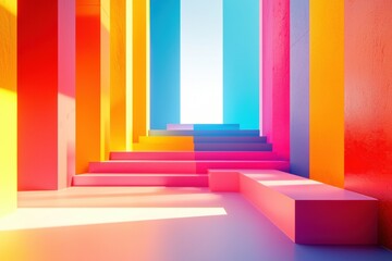 Fototapeta premium Discover the Vibrant Space of Metaverse Where Reality Meets Augmented and Virtual Realms