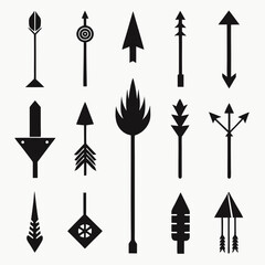 set of black silhouettes of trees