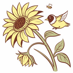 vector illustration of a sunflower
