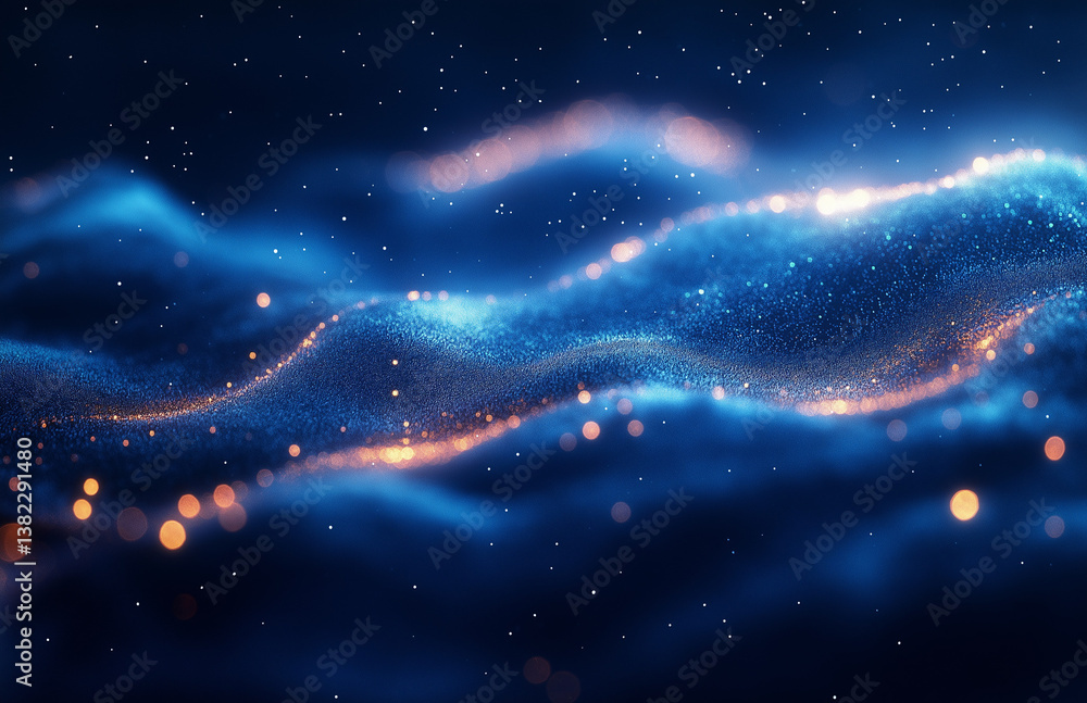 Poster dark blue gradient background with a subtle blur effect