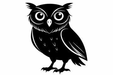 burrowing owl silhouette black vector