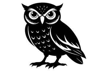 burrowing owl silhouette black vector