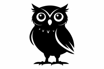 burrowing owl silhouette black vector