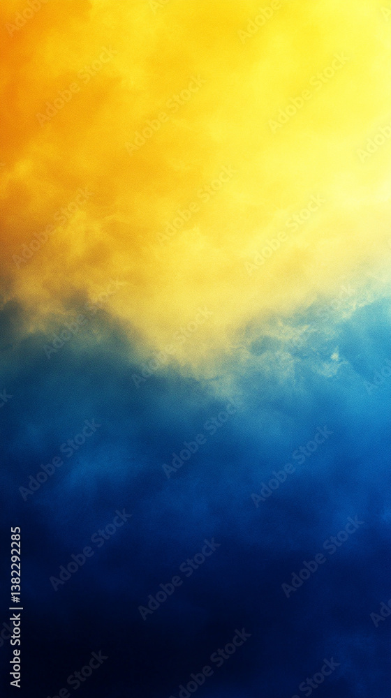 Poster a yellow and blue gradient background with subtle texture and soft transitions symbolizes calm, dept