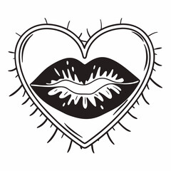 heart with lips