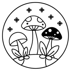 mushrooms in the grass