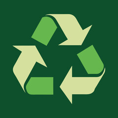 Obraz premium recycle symbol on green background