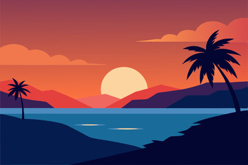 Fototapeta premium sunset over the sea