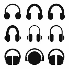 headphones icon set