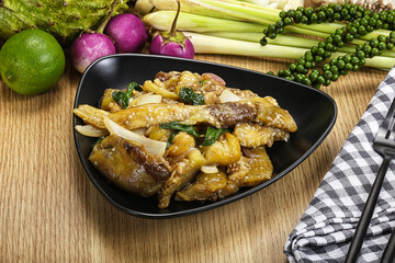 Roasted Thai eggplant with onion