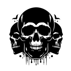 Fototapeta premium skull silhouette , skull art 