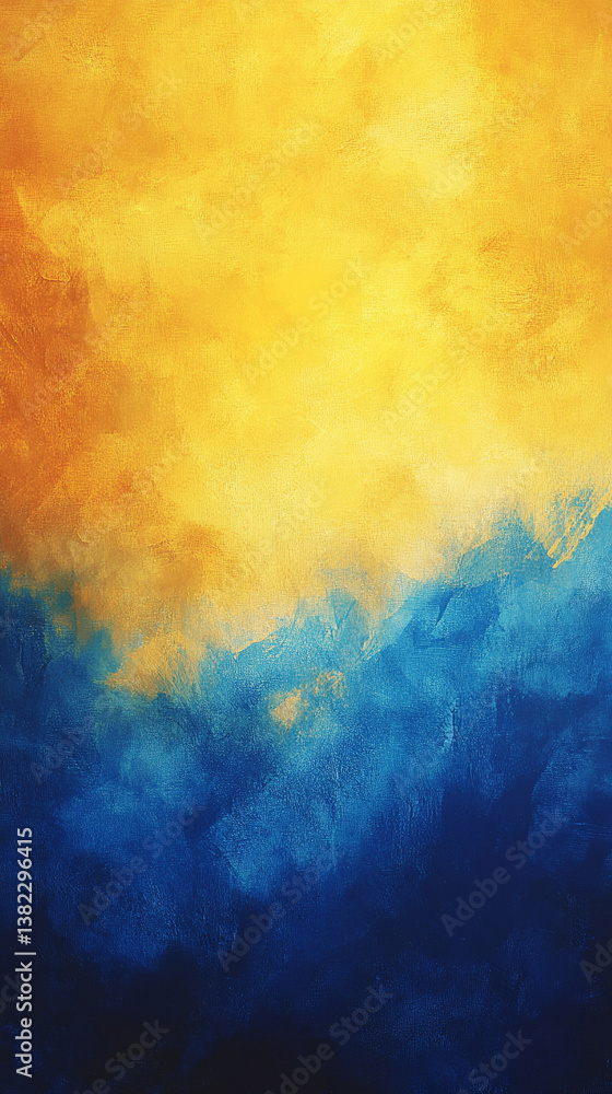 Poster a yellow and blue gradient background with subtle texture and soft transitions symbolizes calm, dept