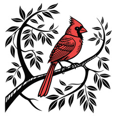 cardinal black silhouette icon vector
