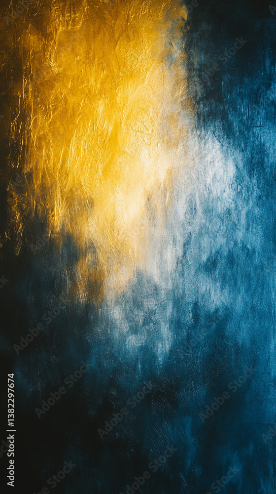 Poster a yellow and blue gradient background with subtle texture and soft transitions symbolizes calm, dept