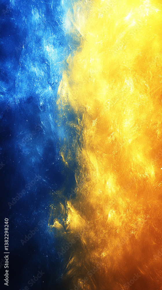 Poster a yellow and blue gradient background with subtle texture and soft transitions symbolizes calm, dept