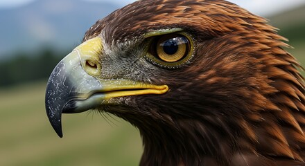 Close-up of a Golden Eagle's Head and Neck