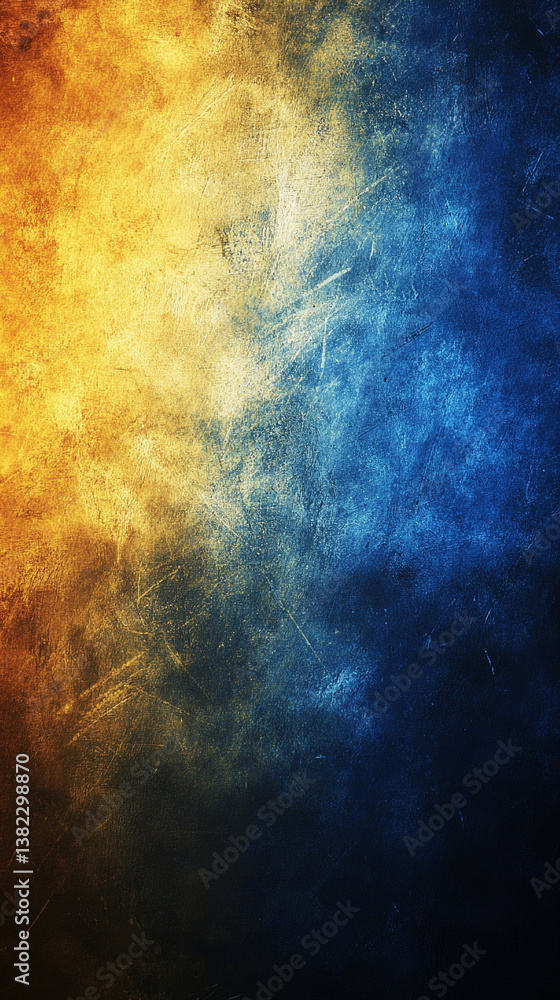 Poster a yellow and blue gradient background with subtle texture and soft transitions symbolizes calm, dept