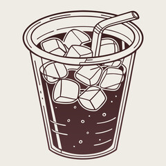 glass of cola with ice