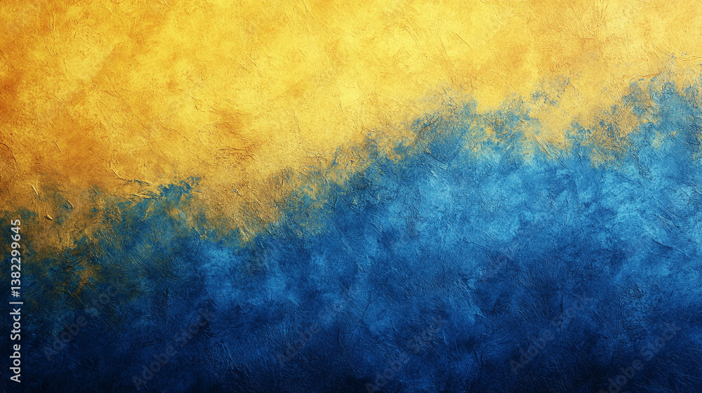 Poster a yellow and blue gradient background with subtle texture and soft transitions symbolizes calm, dept