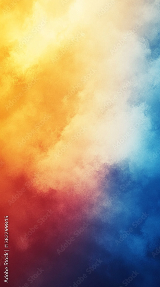 Poster a yellow and blue gradient background with subtle texture and soft transitions symbolizes calm, dept