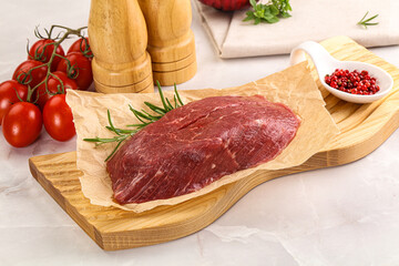 Raw beef meat uncocked steak