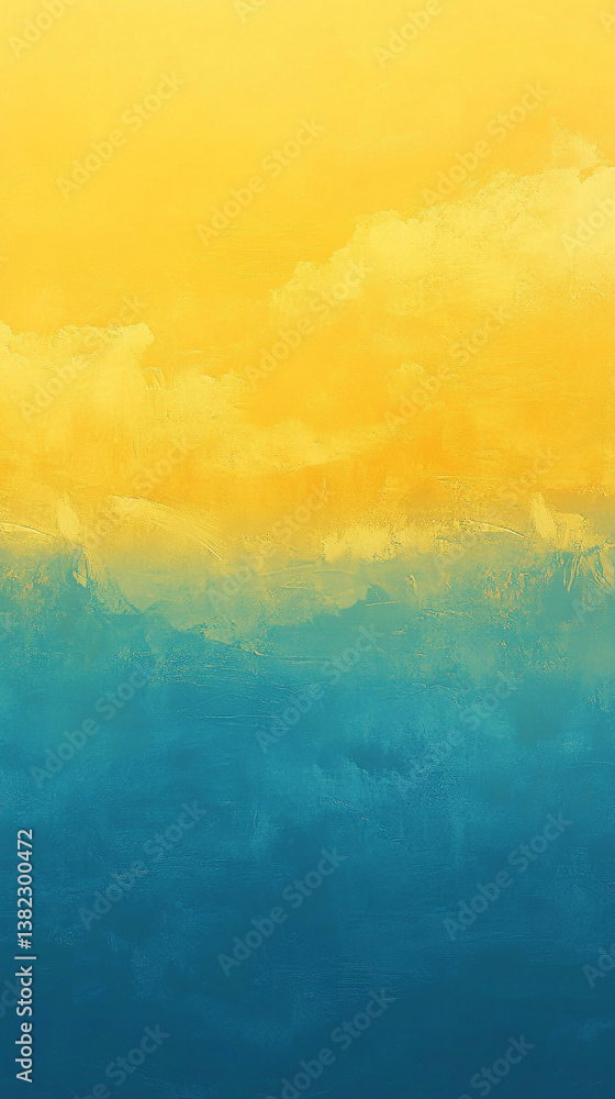 Poster a yellow and blue gradient background with subtle texture and soft transitions symbolizes calm, dept