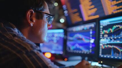 A financial analyst working on an economic forecast report.