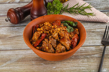 Rasted chicken meat with ptitim