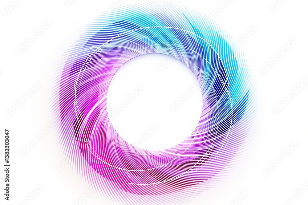 Aufkleber abstract colorful circular pattern with dynamic curved lines on white background.