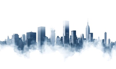 Fototapeta premium dense city skyline, Generative AI