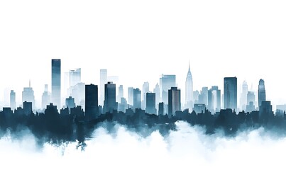 Naklejka premium dense city skyline, Generative AI