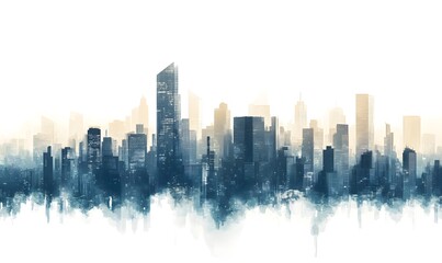 Fototapeta premium dense city skyline, Generative AI