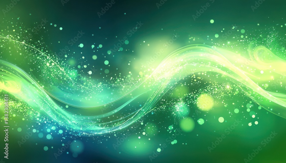 Poster create a green bleu smooth gradient background.