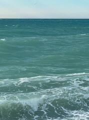 Black Sea in autumn in Sochi