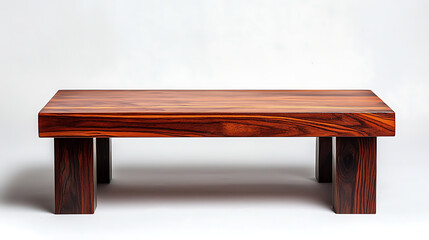A wooden table with a white background