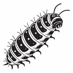 caterpillar sihouette black vector