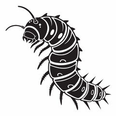 caterpillar sihouette black vector
