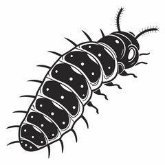 caterpillar sihouette black vector