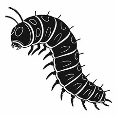 caterpillar sihouette black vector