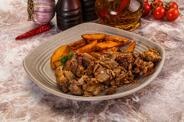 Baked shredded pork with potato
