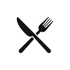 Fork and knife sign vector icon, filled flat icon, solid pictogram isolated on a transparent background